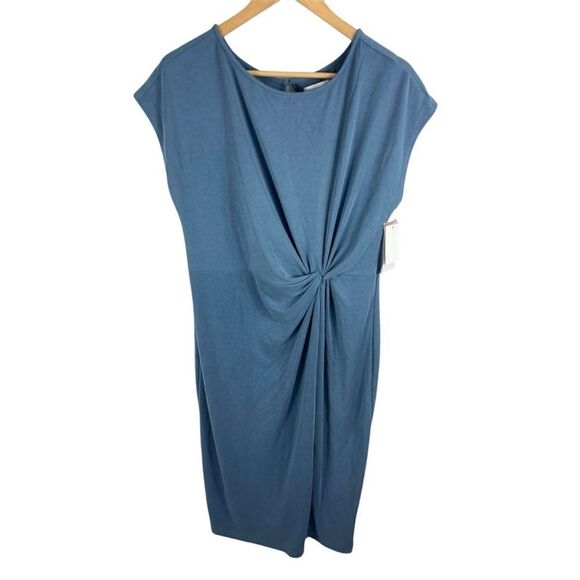 Nordstrom Rack NWT Side Knot Modal Blend Midi Dress In Blue Infinity Size M - Picture 5 of 6